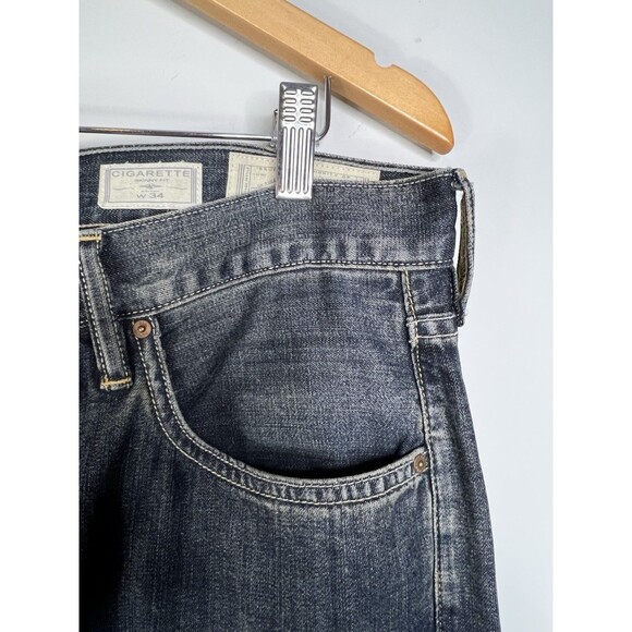 AllSaints Jeans Mens W34 Blue Denim Cigarette Skinny Fit Stretch Button Fly - Picture 5 of 14